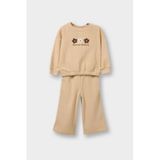 DeFacto 2'li Takım Çiçekli Sweatshirt Eşofman Altı Kız Bebek, 12-18 AY, G5092A525WN, Ekru-ER120, kız-bebek