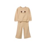 DeFacto 2'li Takım Çiçekli Sweatshirt Eşofman Altı Kız Bebek, 4-5 Yaş, G5092A525WN, Ekru-ER120, kız-bebek