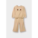 DeFacto 2'li Takım Çiçekli Sweatshirt Eşofman Altı Kız Bebek, 9-12 Ay, G5092A525WN, Ekru-ER120, kız-bebek