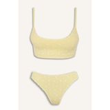Defacto 2'li Takım Desenli Seamless Kumaş Bralet Külot, Sarı, S
