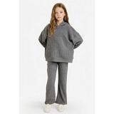 DeFacto 2'li Takım Kapüşonlu Sweatshirt Eşofman Altı Kız Çocuk, 13-14 Yaş, F3542A825WN, Antrasit-AR84, kız-çocuk