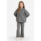 DeFacto 2'li Takım Kapüşonlu Sweatshirt Eşofman Altı Kız Çocuk, 8-9 Yaş, F3542A825WN, Antrasit-AR84, kız-çocuk