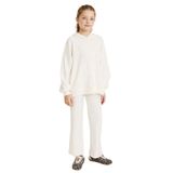 DeFacto 2'li Takım Kapüşonlu Sweatshirt Eşofman Altı Kız Çocuk, 9-10 Yaş, F4289A825WN, Ekru-ER99, kız-çocuk