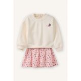 Defacto 2li Takım Sweatshirt Etek Kız Bebek G8105a526smer99 Ekru-er99
