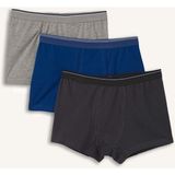 DeFacto 3'lü Boxer Set Erkek Çocuk E1579A826HS - 9 - 10 Yaş - Mavi-BE331