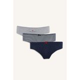 DeFacto 3'lü Hipster Külot İç Giyim Seti, XL, F3060AX25AU, Lacivert-NV241, Kadın