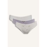 DeFacto 3'lü Slip Külot, L, G8540AX26SP, Ekru-ER98, kadın