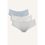 DeFacto 3'lü Slip Külot, S, H0917AX26SM, Mavi, kadın