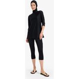 DeFacto 4'lü Hızlı Kuruyan Burkini Tesettür Basic Mayo Takım E3513AX25HS - Siyah-BK81 - Dropsuz