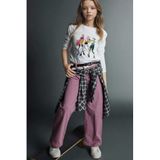 DeFacto 90's Wide Leg Gabardin Pantolon Kız Çocuk Bordo, 5-6 Yaş, G6013A825AU, Bordo-BR82, Kız çocuk