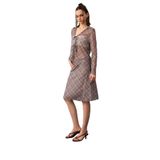 DeFacto A Form Kareli Normal Bel Tül Midi Etek, M, F7790AX25AUGR454-1013002, Açık Gri, Kadın