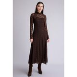 DeFacto A Kesim Dantel Midi Elbise, M, H0605AX26SP, Kahve, Kadın