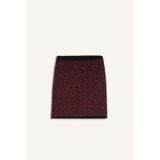 Defacto A Kesim Leopar Desenli Mini Triko Etek D8516ax24wnbr115 Bordo