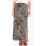 DeFacto A Kesim Leopar Desenli Yüksek Bel Penye Astar Tül Maxi Etek D7077AX25SP - Bej-BG294 - XS
