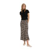 DeFacto A Kesim Normal Bel Leopar Desenli Saten Maxi Etek, 44, D7648AX25SP, Siyah, Kadın