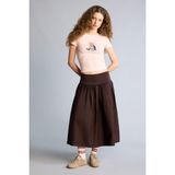 DeFacto A Kesim Yüksek Bel Poplin Midi Etek F7993AX26SP - Kahve-BN549 - 36