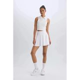 Defacto A2514 Beyaz Defactofit Sporcu İçi Taytlı Mini Tenis Eteği