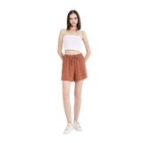 DeFacto A3532AX24HS Kahve-BN566 Erkek Regular Fit Normal Bel Düz Paça Krinkıl Viskon Şort