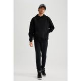 DeFacto A4387AX23AUBK81 Slim Fit Fermuar Cepli Esnek Paça Erkek Eşofman Altı