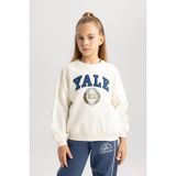 DeFacto A7737A823AU Kız Çocuk Yale University Relax Fit Bisiklet Yaka Sweatshirt