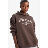 DeFacto Aırtech NBA Brooklyn Nets Oversize Geniş Kalıp Kapüşonlu Sporcu Sweatshirt E9763AX25AU