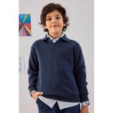 DeFacto Apaş Yaka Lacivert Erkek Çocuk Sweatshirt G3672A8/NV256