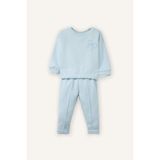 Defacto Aplike 2'li Takım Sweatshirt Eşofman Altı Kız Bebek, 5-6 Yaş, G8500A526SP, Mavi-BE174, kız-bebek, 5/6 Yaş (116cm)