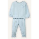 DeFacto Aplike 2'li Takım Sweatshirt Eşofman Altı Kız Bebek G8500A526SP - 18 - 24 Ay - Mavi-BE174
