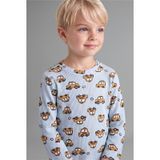 Defacto Araba Desenli Fitilli Kaşkorse 2li Pijama Takımı Erkek Bebek I1432a526aube343 Mavi-be343