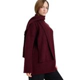 DeFacto Atkı Detaylı Triko Kazak Tunik, S, G7238AX25CW, Kahve-BN474, Kadın