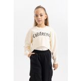 DeFacto B2517A823WN Kız Çocuk Crop Bisiklet Yaka Sweatshirt