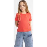 DeFacto B3054A8 Ss Kız Çocuk Slim Fit Ribana Kısa Kollu Tişört