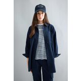 DeFacto B3702AX23AU Lacivert-NV243 Regular Fit Gabardin Uzun Kollu Bayan Tunik