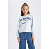 DeFacto B3708A823AU GR156 Crop Bisiklet Yaka Kız Çocuk Sweatshirt