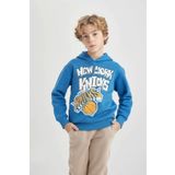 DeFacto B4793A823WN Erkek Çocuk NBA New York Knicks Kapüşonlu Kalın Sweatshirt