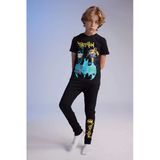 Defacto B5575 Siyah Erkek Çocuk Batman Pijama Takımı Kısa Kollu Üst Beli Lastikli Uzun Alt