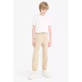 Defacto B6713 Bej Erkek Çocuk Lastikli Paça Basic Düz Gabardin Jogger Pantolon