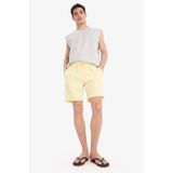 DeFacto B7255AX25HS Sarı-YL279 Erkek Regular Fit File Astarlı Kısa Boy Deniz Şortu