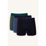 Defacto B7793AXNV135 Lacivert Regular Fit Etnik Desenli 3'lü Boxer