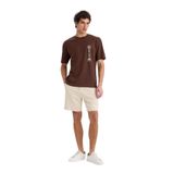 DeFacto B8672AX25SP Bej-BG702 Erkek Regular Fit Düz Paça Beli Bağcıklı Cepli Basic Düz Şort