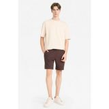 DeFacto B8792AX26SP Kahve-BN192 Erkek Regular Fit Düz Paça Beli Bağcıklı Cepli Basic Düz Şort