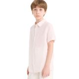 DeFacto Babalar Günü Polo Yaka Keten Kısa Kollu Gömlek Erkek Çocuk, 11-12 Yaş, F5531A825HS, Pembe-PN185, Erkek Çocuklar