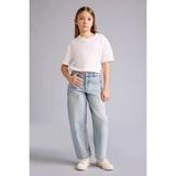 DeFacto Baggy Fit Jean Pantolon Kız Çocuk G4650A826SM - Mavi-NM39 - 9 - 10 Yaş