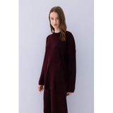 DeFacto Bağlamalı Basıc Triko Kazak Tunik, XL, D7508AX24WN, Bordo-BR171, Kadın