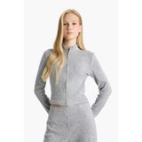 DeFacto Balıkçı Yaka Hırka Gri, M, F0999AX25WN, Gri-GR256, Kadın