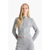 DeFacto Balıkçı Yaka Hırka Gri, XL, F0999AX25WN, Gri-GR256, Kadın