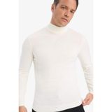 DeFacto Balıkçı Yaka Triko Kazak, XL, R1127AZ25WN, Ekru, Erkek