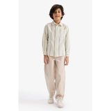 DeFacto Barrel Fit Düz Paça Gabardin Pantolon Erkek Çocuk, 7-8 Yaş, G8336A826SP, Bej-BG106, Erkek Çocuk