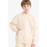 Defacto Basic Düz Kapüşonlu Okul Sweatshirt Erkek Çocuk, 5-6 Yaş, E9558A825AU, Ekru-ER103, erkek-çocuk, 5/6 Yaş (116cm)