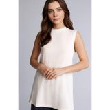 DeFacto Basıc Kolsuz Tunik, M, F9753AX26SP, Ekru, Kadın